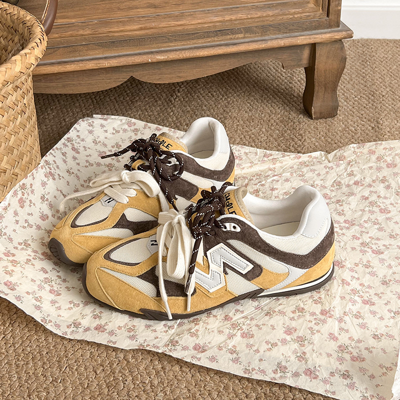 Ddmysports New Spring Thick Soled Lightweight German Training For Women Versatile Waffle Agan Lace Up Casual Shoes Outdoor Shoes