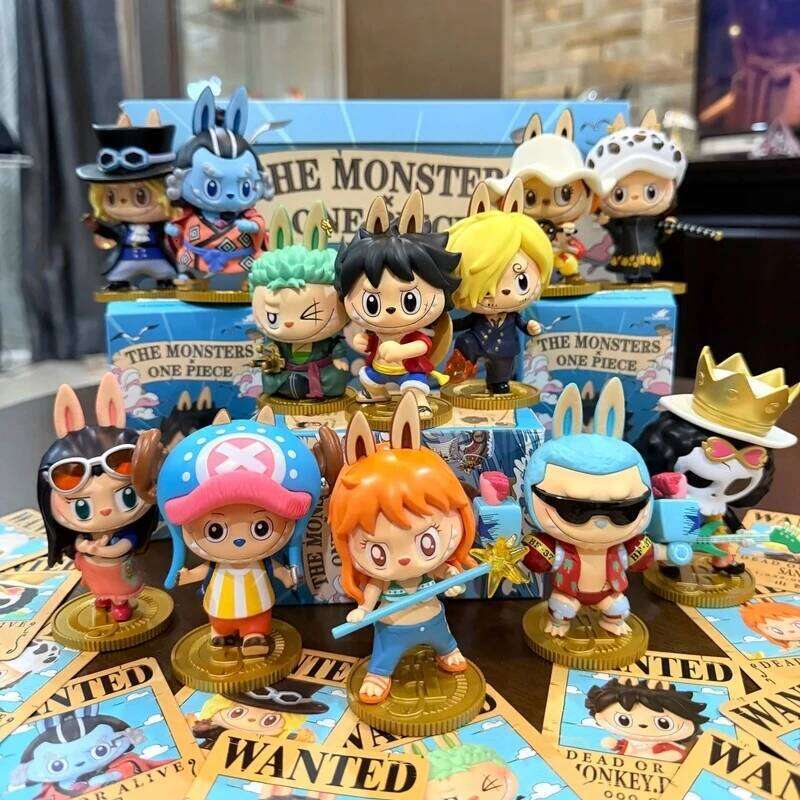 Genuine Popmart One Piece New Labubu The Monsters Joba Monkey D Luffy Series Toy Blind Box Figurine Model Children Gifts