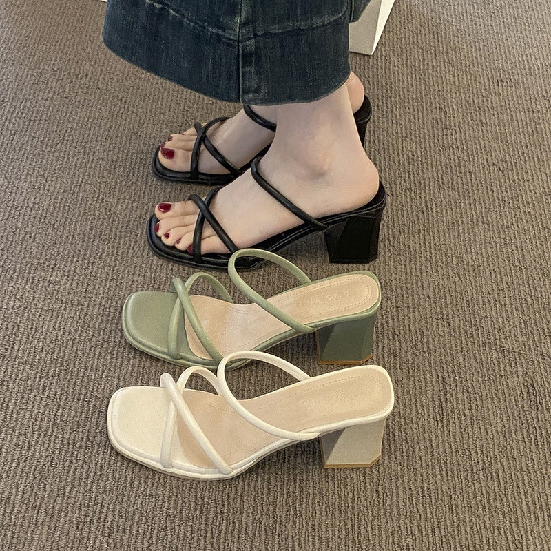 Ddmyoutdoor Ddmyoutdoor Women S Slippers For Outdoor Wear New Style Summer Niche High End Sense Versatile With Skirts Chunky Heel Sandals Shoes Outdoo