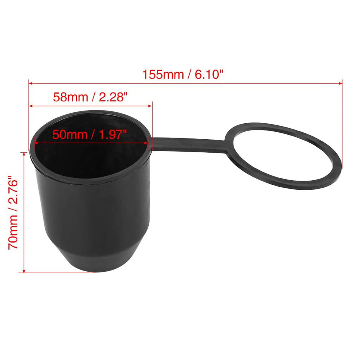 1.97-inch universal vehicle towing rod ball cover plastic towing hitch protective cap black, suitable for RV trailers