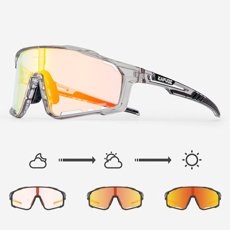 Kapvoy color changing cycling glasses outdoor myopia mens and womens mountain bikes windproof glasses cycling equipment 240416