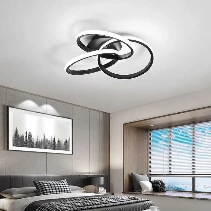 Modern LED Ceiling Light Acrylic Trefoil Dimmable Black White And Gold Indoor Lamp For Living Room Bedroom Dining Room Lighting Fixture XJ2500613