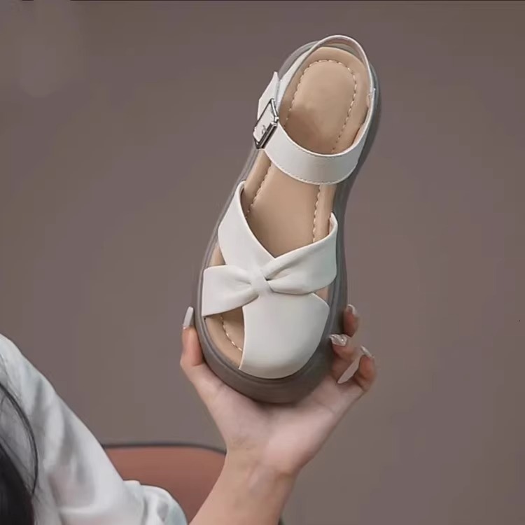Ddmysports Summer Thick Soled Roman French Style Stunning Closed Toe Sandals For Women Fashionable Outdoor Wear With Skirts New Beach Shoes Outdoor Sh