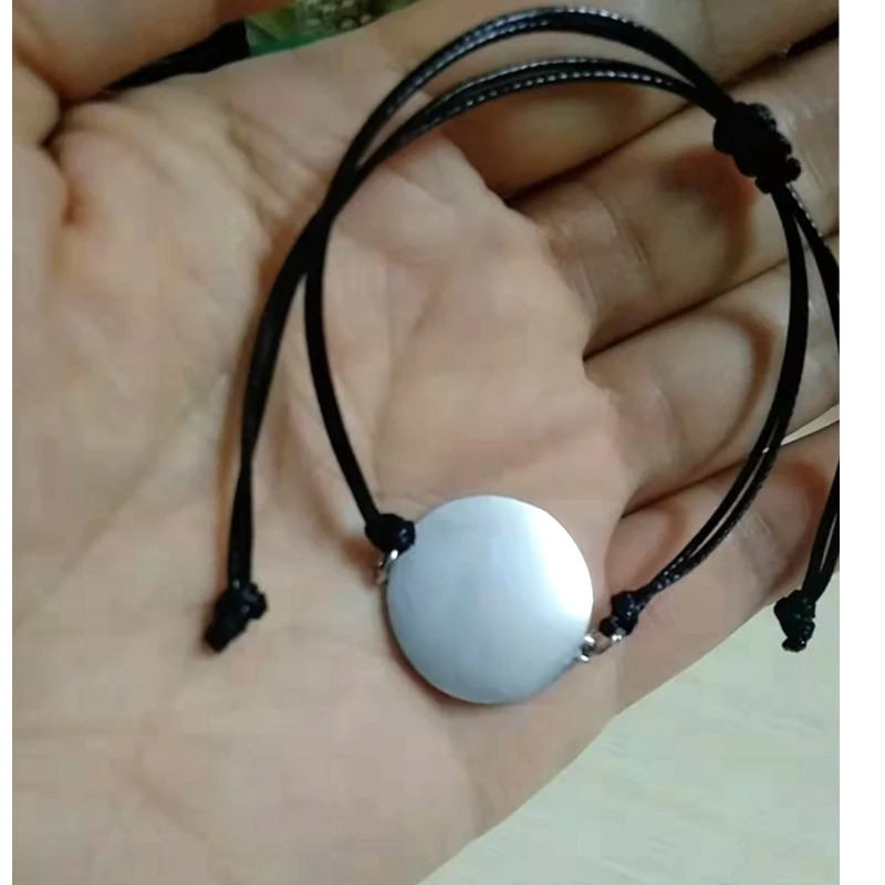 10pcs Stainless Steel Round Blanks Tags Charm Bracelet For Couple Friendship Mirror Polish Pendant Bracelet 250610