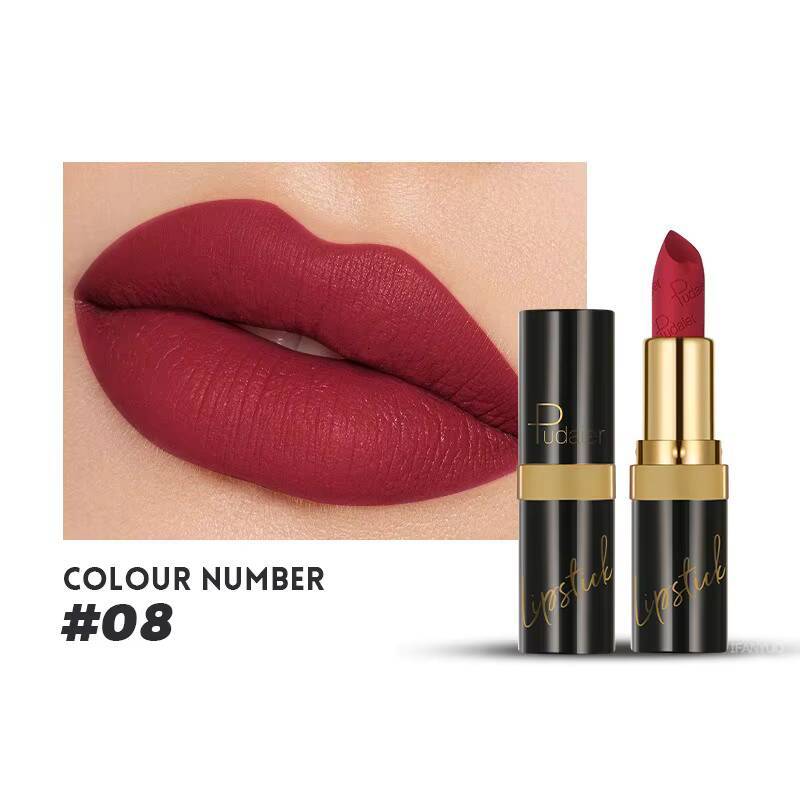Matte Lipstick 10 Color Velvet Red Tint Non Stick Cup Glaze Long Lasting Waterproof Lip Gloss Make Up Lipsticks Cosmetic happy