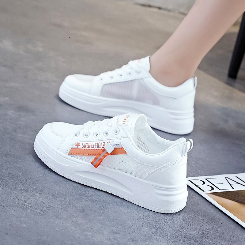 Ddmysports Summer New Breathable Women S Mesh White Sneakers Versatile Sports Thick Soled Casual Shoes Outdoor Shoes
