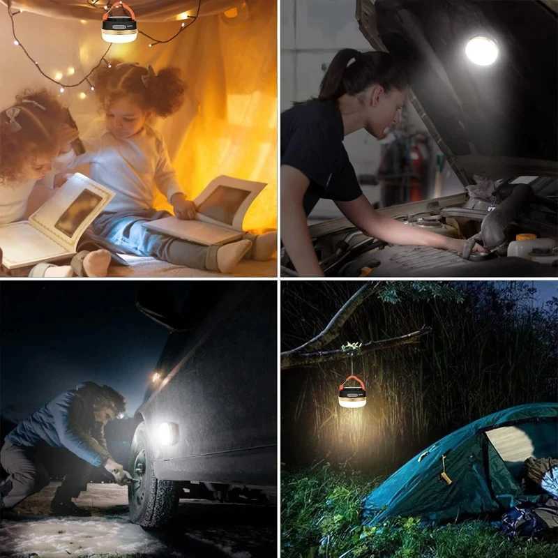 LED Camping Lantern 3Modes COB High Power Portable Rechargeable with Magnet Base Power Bank for Outdoor Emergency Hiking W250613