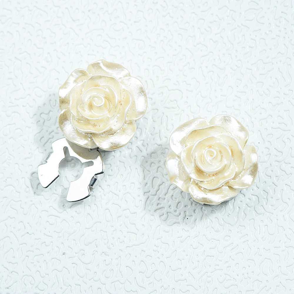 ICEYY Elegant Womens Shirts Cufflinks Rose Flower Button Covers Set Mens or Womens Shirt Cufflinks for Tux Shirt Decoration XJ250614