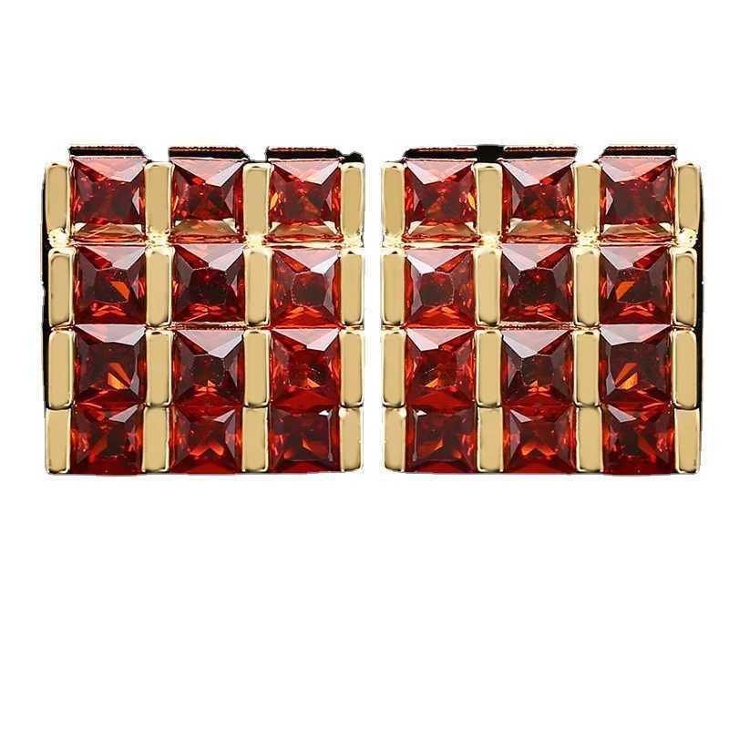 Mens Cufflinks Square Luxury Zircon Rhinestones French Shirts Cuffs Buttons Men and Womens Business Dresses Wedding Cuff Links XJ250614