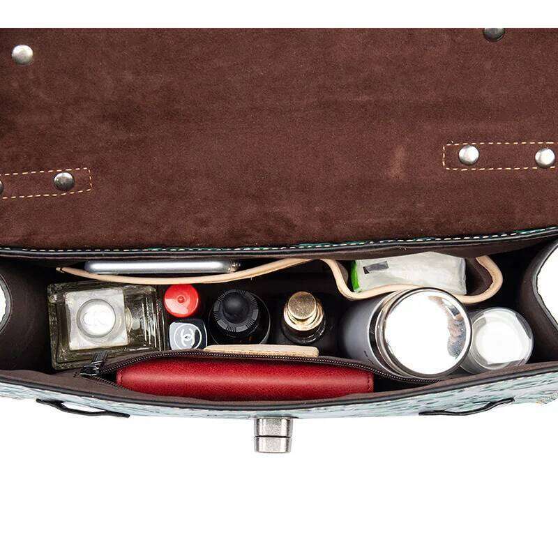 Genuine Leather Vintage Johnature Women 2025 New Handmade Emed Messenger Bag First Layer Cowhide Female Handbag