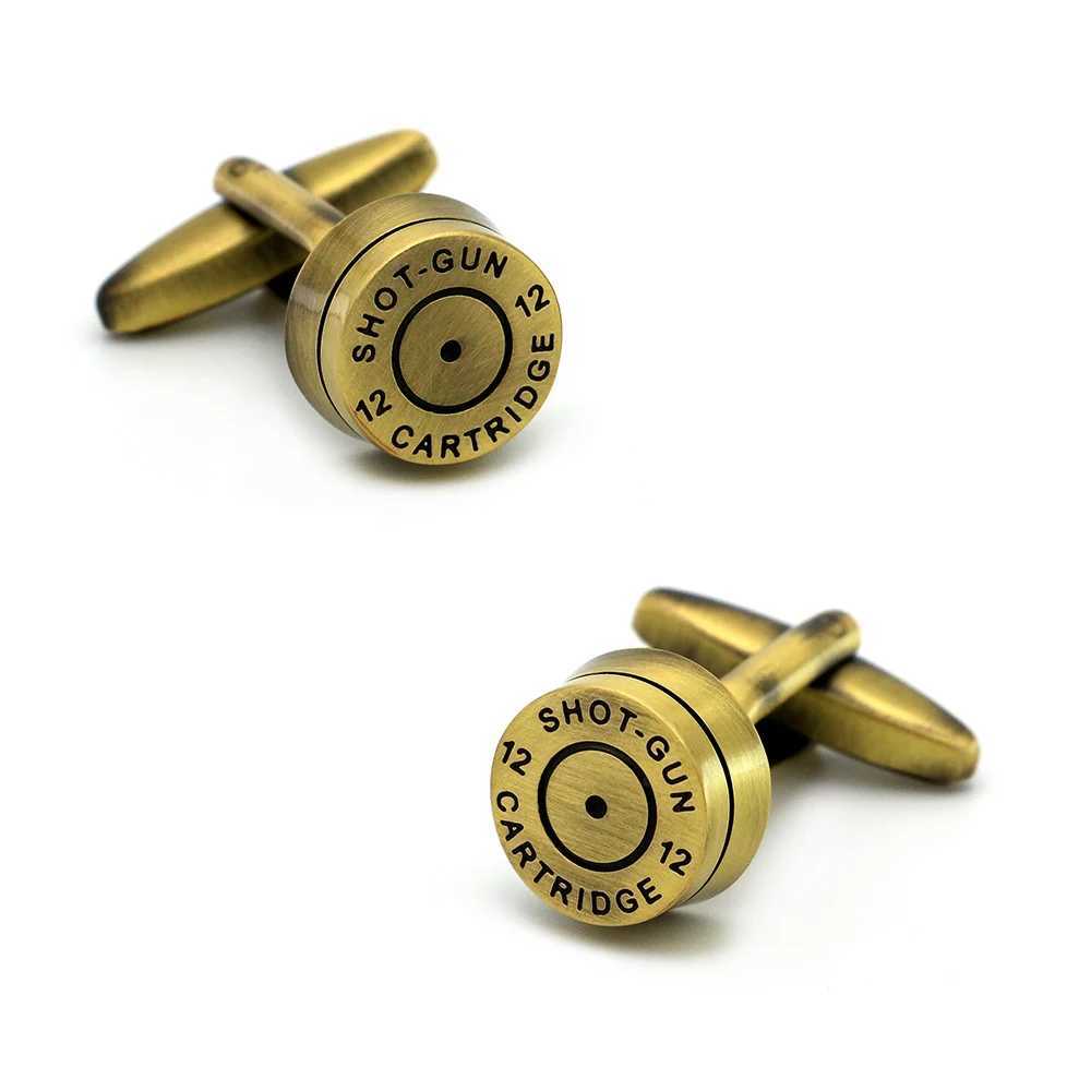iGame Bullet Cuff Links Bronze Color Ammunition Design Quality Brass Material Cufflinks For MenXJ250614