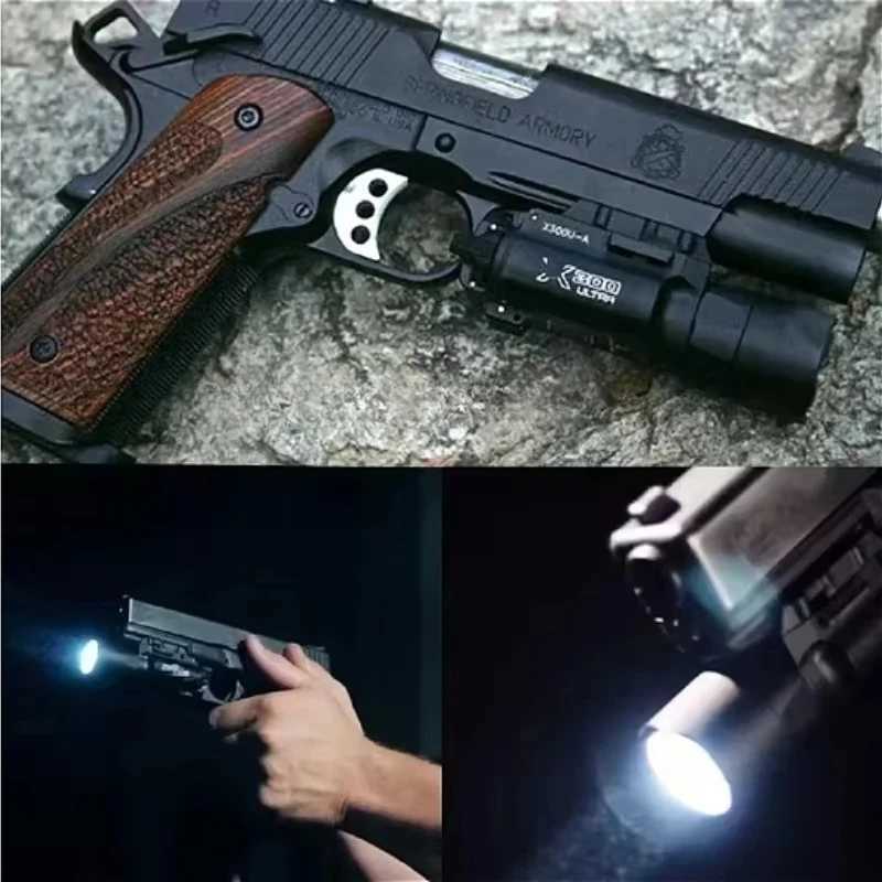 Tactical SF X300 Ultra Pistol Gun Light X300U 500 Lumens High Output Weapon Flashlight Fit 20mm Picatinny Weaver RailXJ250613