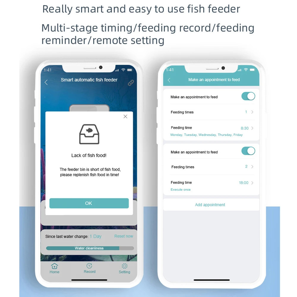 100ML Large Capacity Fish Feeder Mobilephone APP Control WiFi Intelligent Timing Automatic Feeder Aquarium Goldfish Feeder 250613