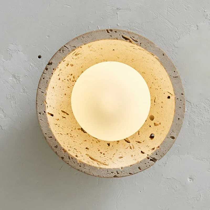 Wabi Sabi Style Yellow Cave Stone Ceiling Lamp Restaurant Lighting Corridor Balcony Entrance Kitchen Decor Ceiling Light XJ2500613