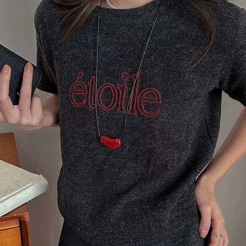 Luxury Irregular Red Enamel Heart Pendant Necklaces for Women Fashion Adjustable Black Rope Sweater Chain Necklaces Jewelry Z250614