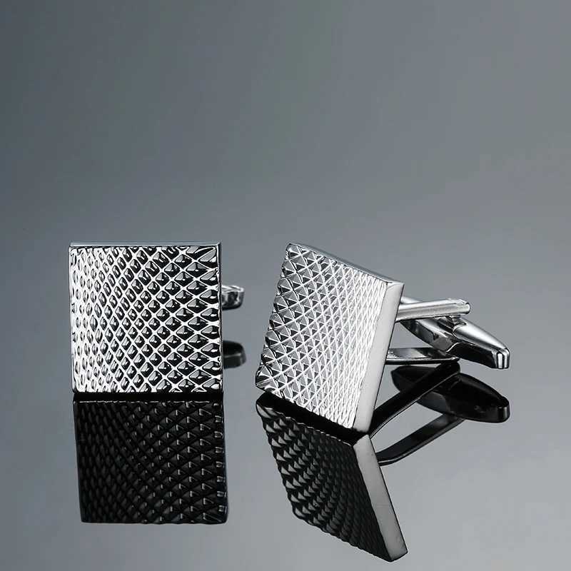 Fashion Mens French Shirt Cufflinks High-end Sleeve Nail Classic Square Pattern Cuff Buttons Business Suit Accessories Jewelry XJ250614