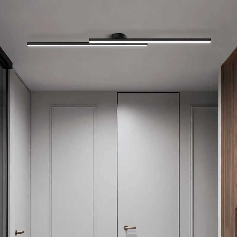 Long Aluminum LED Ceiling Light Modern Creative Design Ceiling Lamp Indoor Lighting Fixture Hallway Balcony Aisle Office LustreXJ2500613