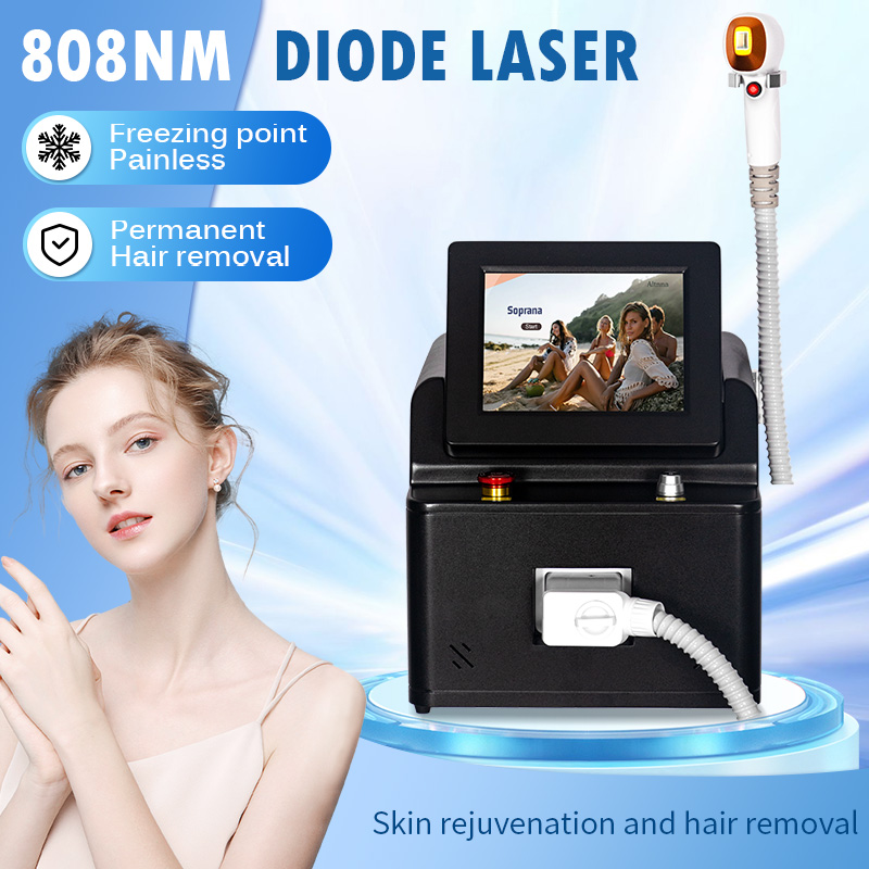 Diode Laser 3 wavelength 755nm 808nm 1064nm Wavelength Hair Removal Machine Cooling Head Painless Laser Epilator Facial Body Hair Removal