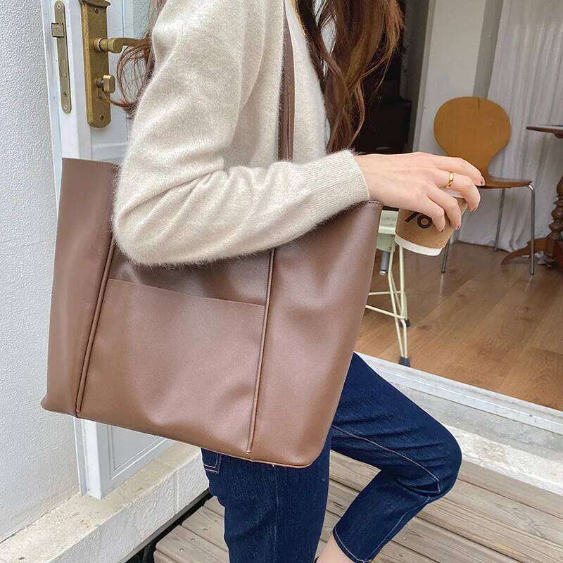 Casual Big Women Totes Designer Female Shoulder Bags Soft Pu Leather Composite Bag Lady Purses And Handbags Large Capacity Black