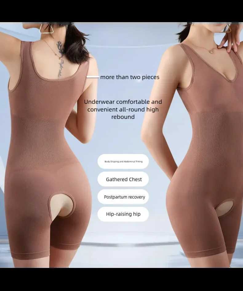 Seamless Womens Bodysuit Butt Lifter Shapewear Waist Body Shaper Strappy-Back Chest Enhancing Corrective Underwear XJ250614