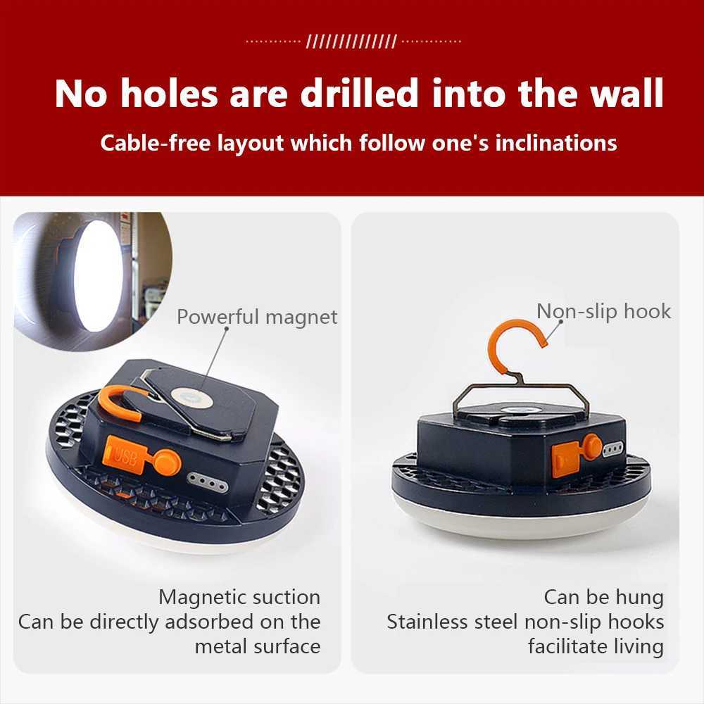 MOSLIGHTING Rechargeable Camping Lantern Magnet Flashlight Fishing Light Outdoor Work Repair Portable High Power Emergency LED W250613