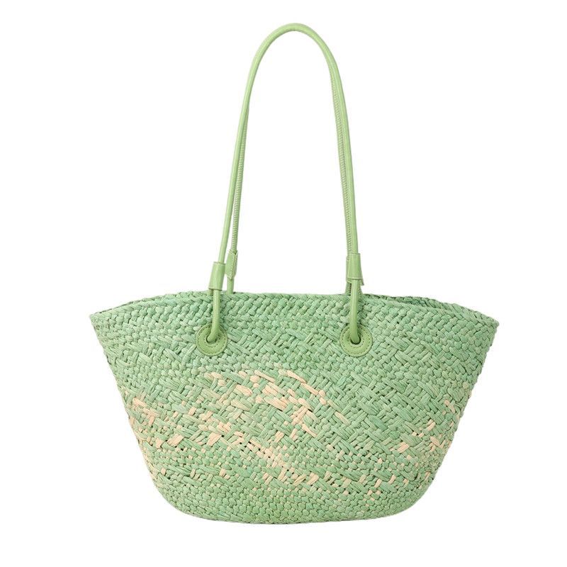 Hot Free Shipping Lafte Grass Hand Woven Straw Woven Tote Bags for Women Shoulder Raffia Bag Rattan Large Shopping Basket Beach Bag Luxury Crochet Han