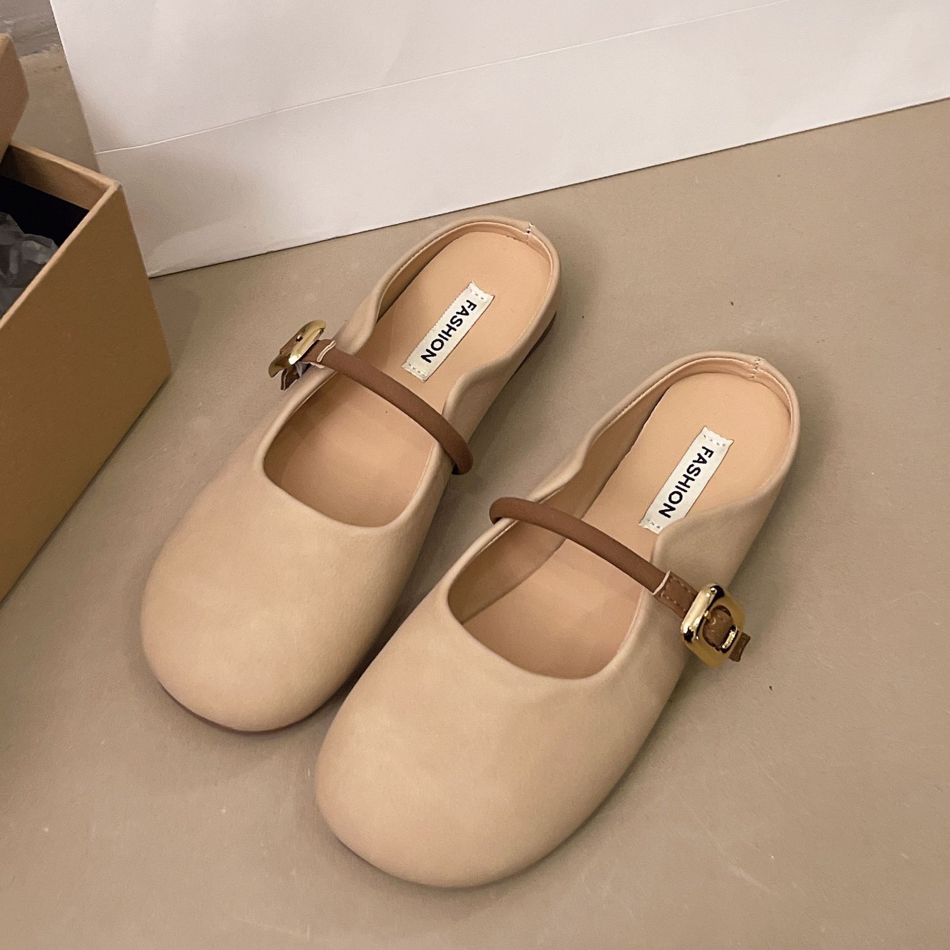 Ddmyoutdoor New Summer Closed Toe Half Fashion Casual Lazy Slip On Backless Loafers French Style Slippers Outdoor Shoes