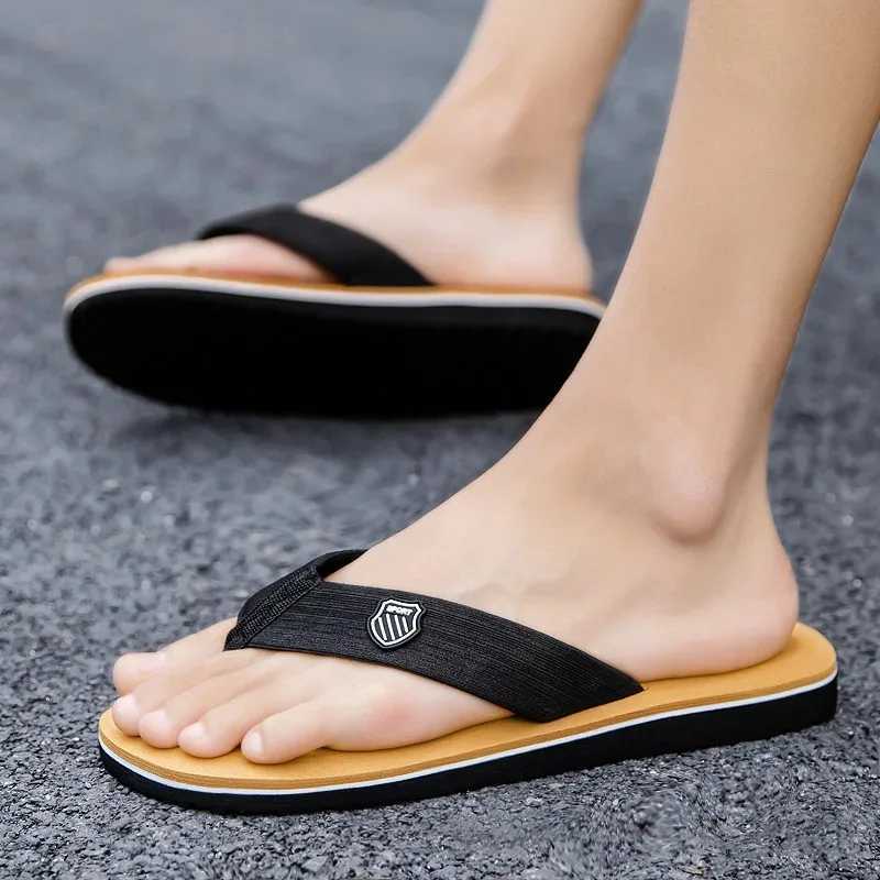 Casual Flip Flops For Men Slippers Beach Sandals Summer Non-Slip Flat Slides Men Slippers Indoor House Shoes Man Male Slipper Z250614