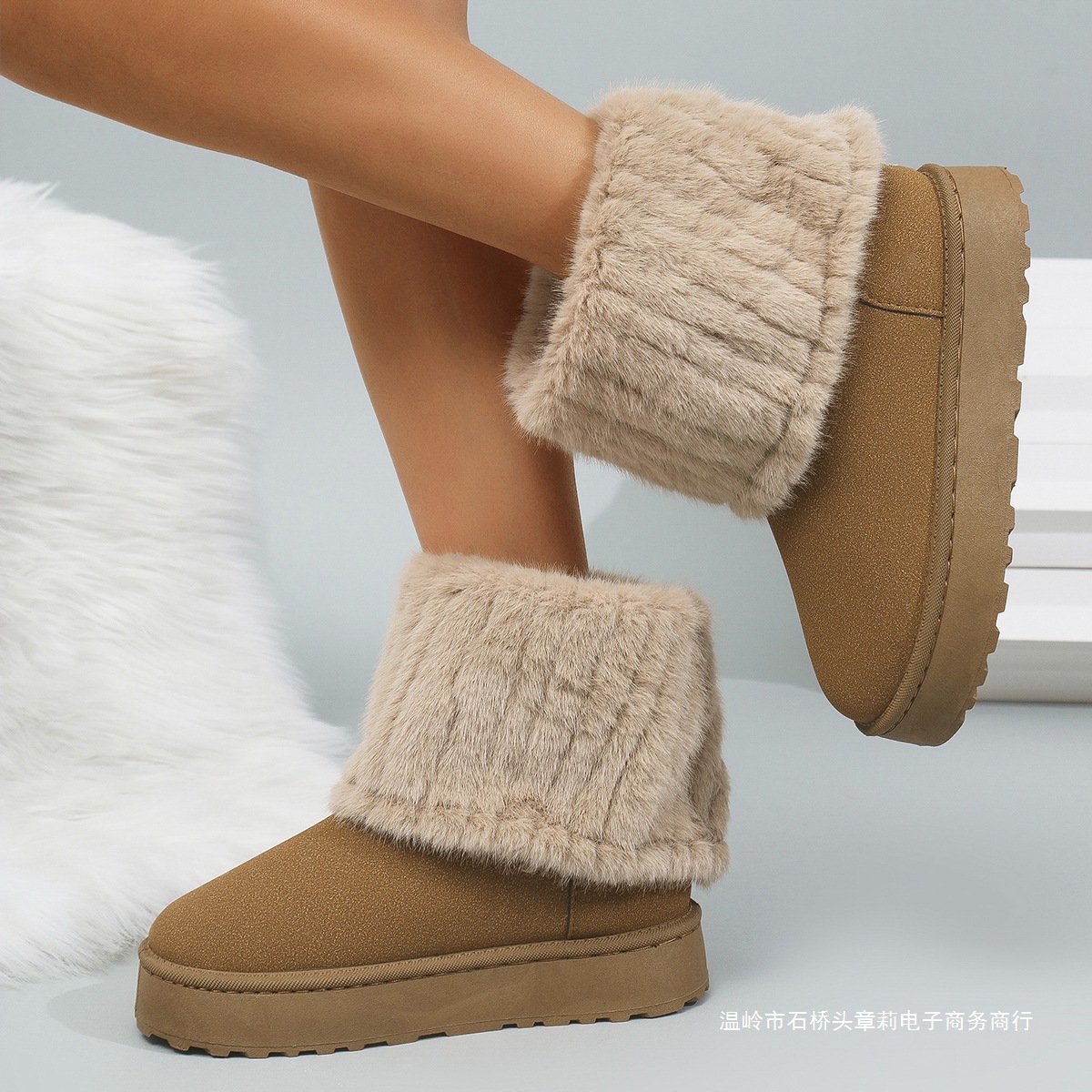 Free shipping designer Boots for woman cotton shoes winter new style thick soled and plush fashionable short black brown snow boots