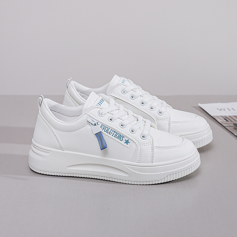 Ddmysports White Sneakers Summer New Ins Korean Versatile College Style Casual Thick Sole Sports Board Shoes For Women Trendy Outdoor Shoes