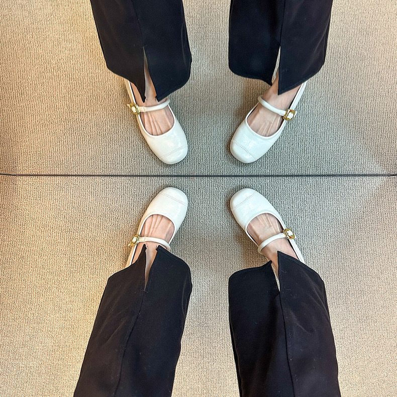 Ddmyoutdoor Korean Style Versatile One Strap Casual Women S Summer French Mary Jane Flat Small Leather Shoes Outdoor Shoes