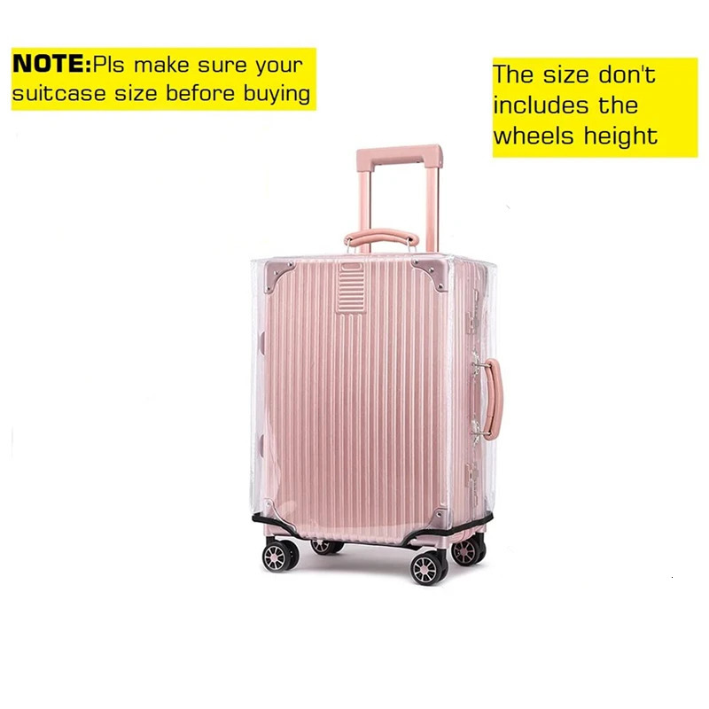 1PC PVC Luggage Cover Transparent For Travel Protective Case With Handle Dustproof Waterproof Practical Design 250614