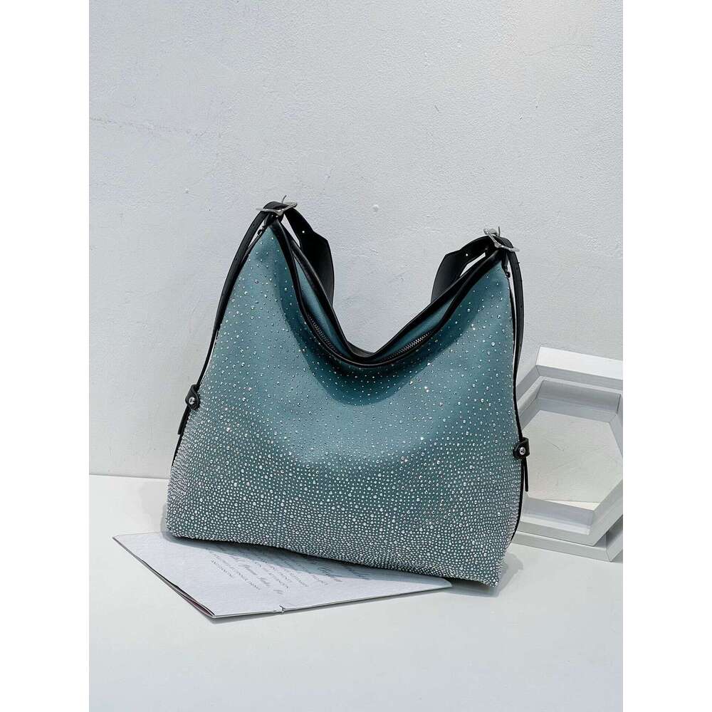 Star Silver Glitter Gradient Rhinestone for Women 2022 New Light Luxury Diamond-Encrusted Shoulder Crossbody Versatile Tote Bag