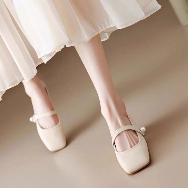 Ddmysports Women S Flat Spring New French Mary Jane Evening Style With Skirt Small Leather Shoes Outdoor Shoes