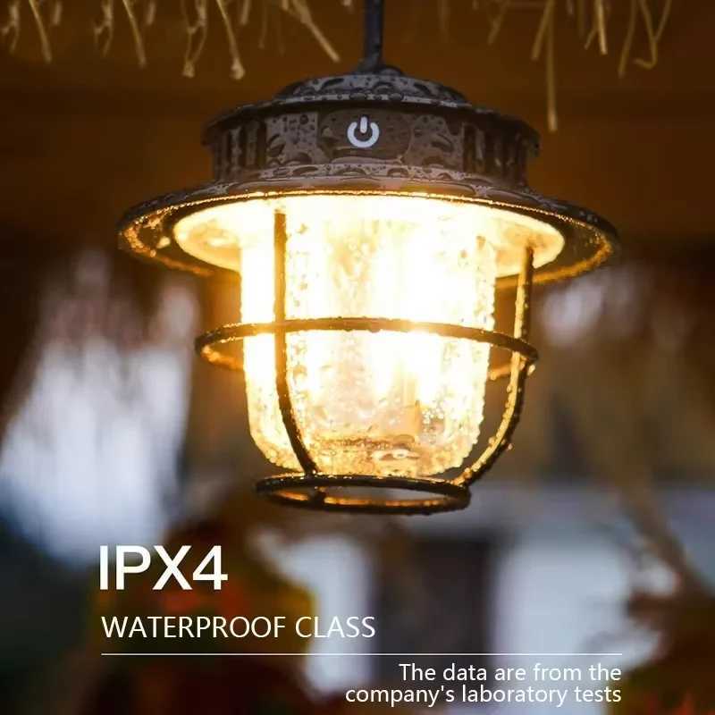 Outdoor Multi-Function Retro Horse Lantern Without Dimming Multi-Color Temperature Tent Light LED Charging Camping Light W250613