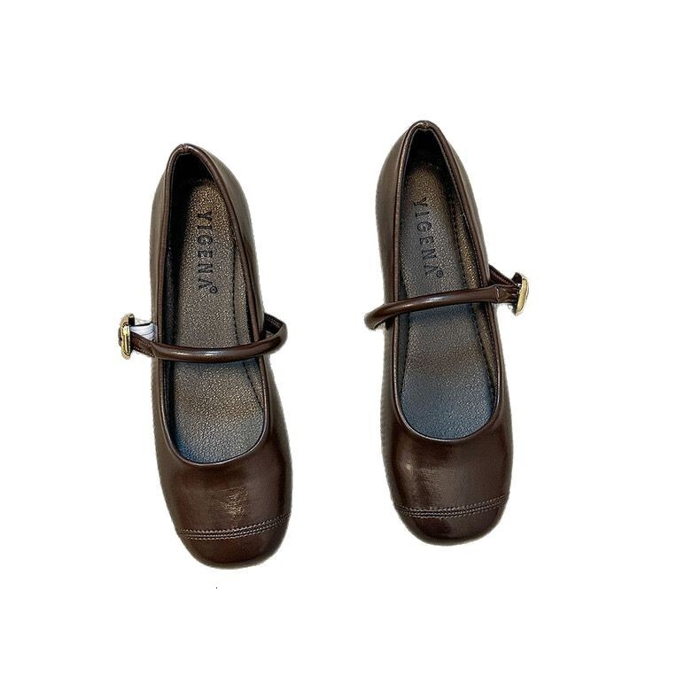 Ddmyoutdoor Korean Style Versatile One Strap Casual Women S Summer French Mary Jane Flat Small Leather Shoes Outdoor Shoes