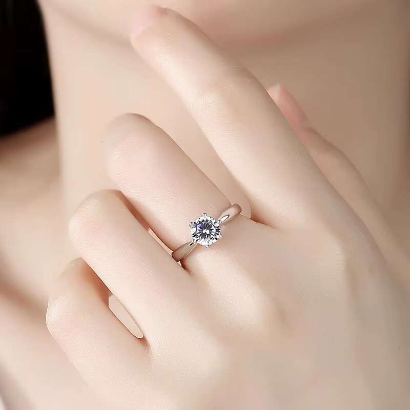 Fashion Moissanite Ring GRA Certificate Adjustable Wedding Rings Women Bulk 925 Sterling Silver Casual Rings for Ladies