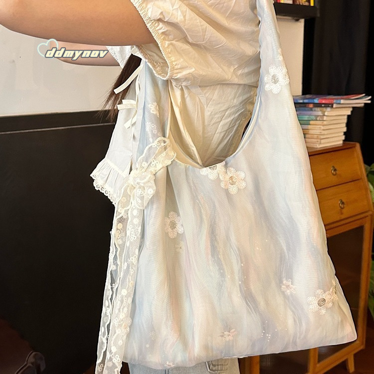 4692 Chinese Style Embroidered Artistic Fresh Fairy Canvas Single Shoulder Handbag Commuter Large Capacity Vest Bag ddmynov