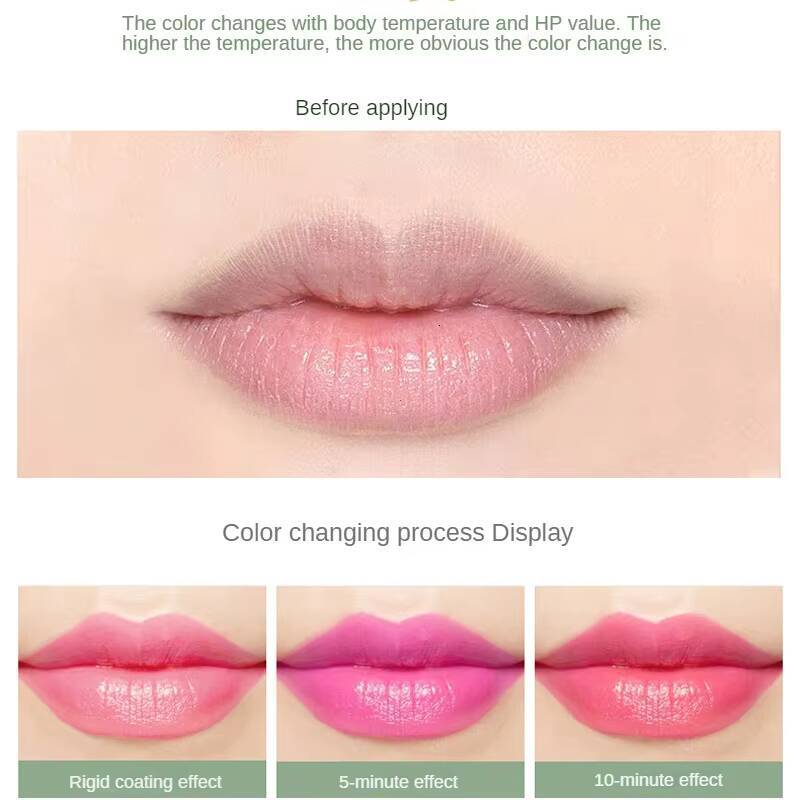 1PC Moisture Lip Balm Long-Lasting Natural Aloe Vera Color Mood Changing Long Lasting Moisturizing Lipstick Anti Aging happy