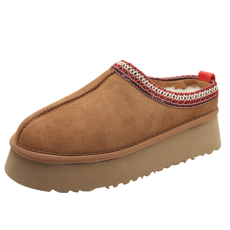 free shipping fashion thick sole boots 2025 autumn winter new collection Ladies' versatile slippers boots black brown off-white indoor outdoor casual classic shoes