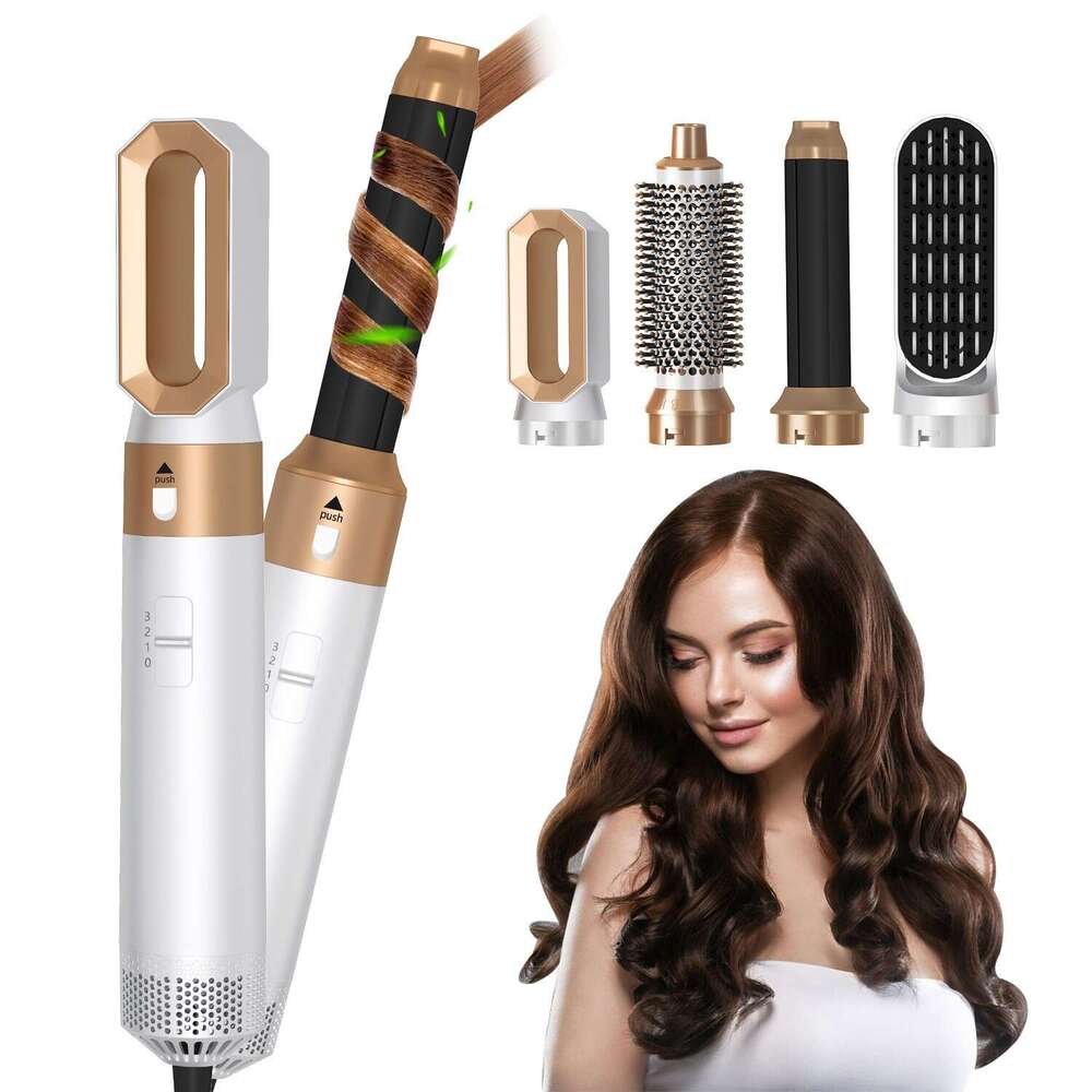 Multifunctional Hot Air 5-in-1 Set Hair Dryer with Negative Ion Straightening Comb and Curling Iron