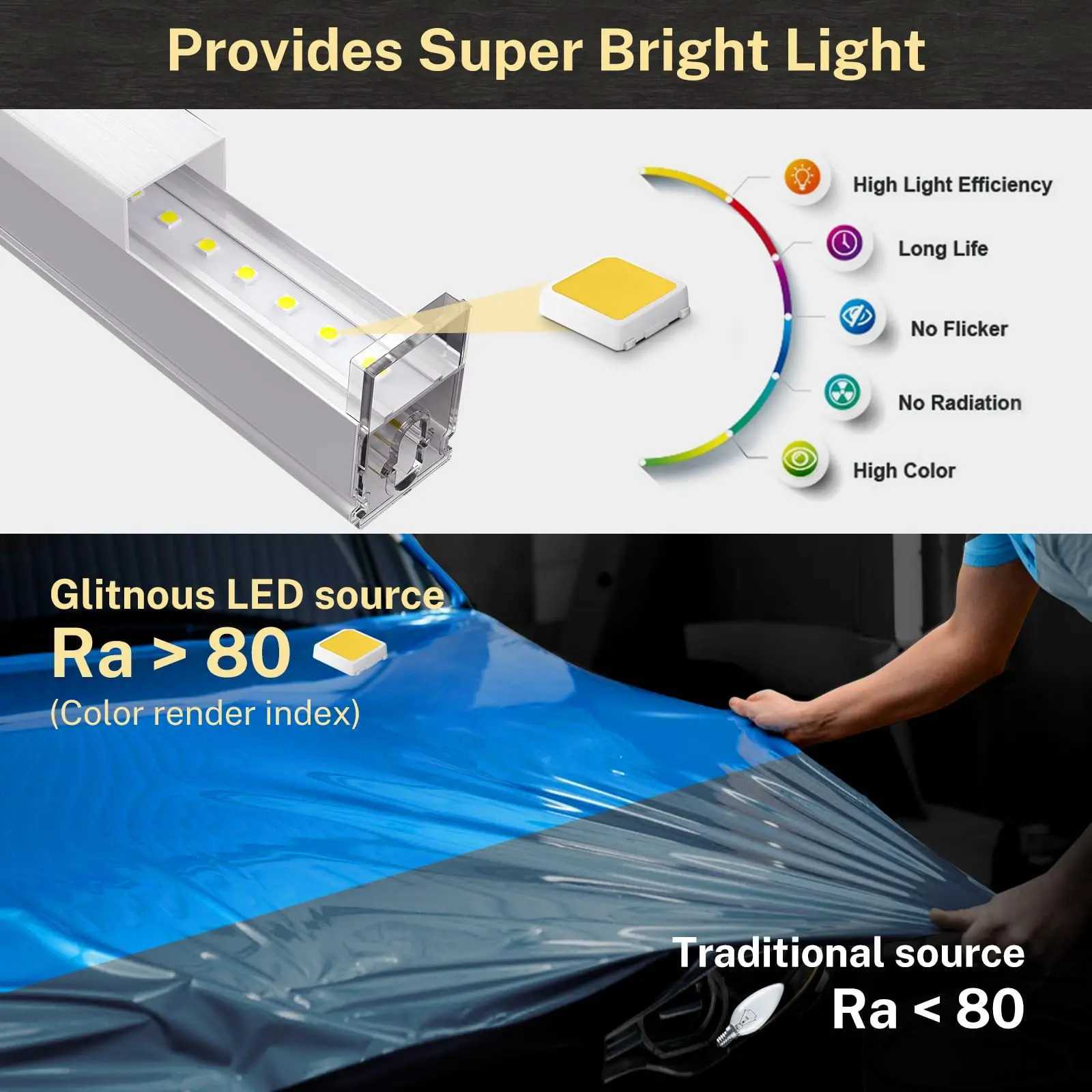 Hexagon Garage LED Lights 25 Pack 240W Garage Lights Ceiling LED Work Light Super Bright 6500K Hexagon Honeycomb LED XJ2500613