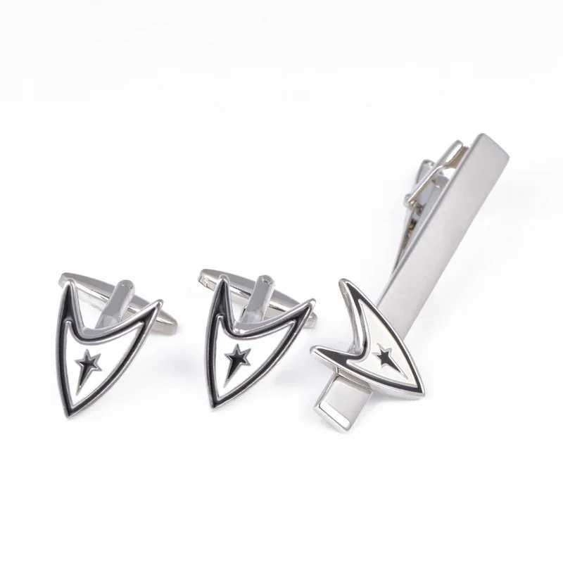 Star Tie Clips Cufflinks Sets High-end Mens Gifts Business Banquet Party Suit French Shirt Buttons Trendy Cuff Links Set XJ250614