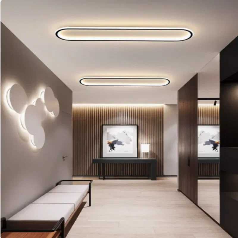 Modern LED Ceiling Light Oval Black Aisle 40/60/80cm Ceiling Light For Bedroom Porch Living Room LED Indoor Lamps and Lighting XJ2500613