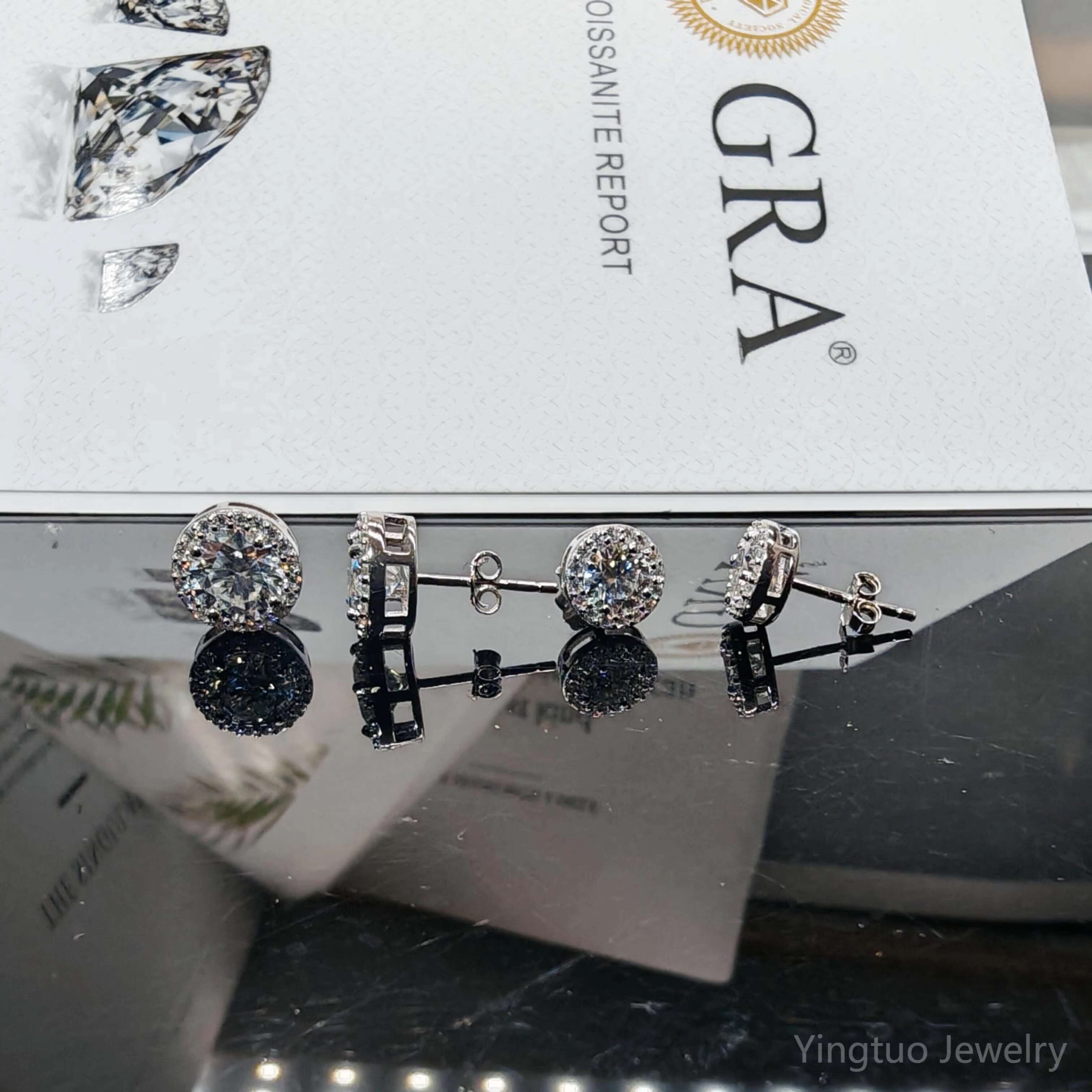 New Arrive Moissanite Diamond Earings Jewelry Women 925 Sterling Silver Moissanite Stud Earrings