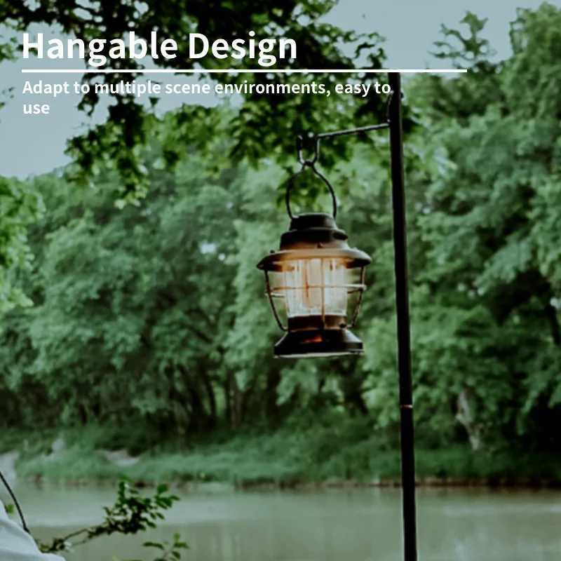 WARSUN CP11 Retro Barn Lantern - Rechargeable LED Camping Light with Multiple Modes and Stepless Dimming W250613