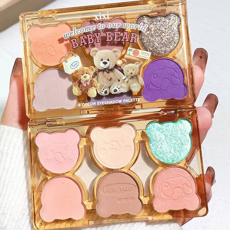 6 Colors Iris Purple Glitter Pearly Eyeshadow Palette Fashion Korean Shiny Shadow Charming Eye Makeup