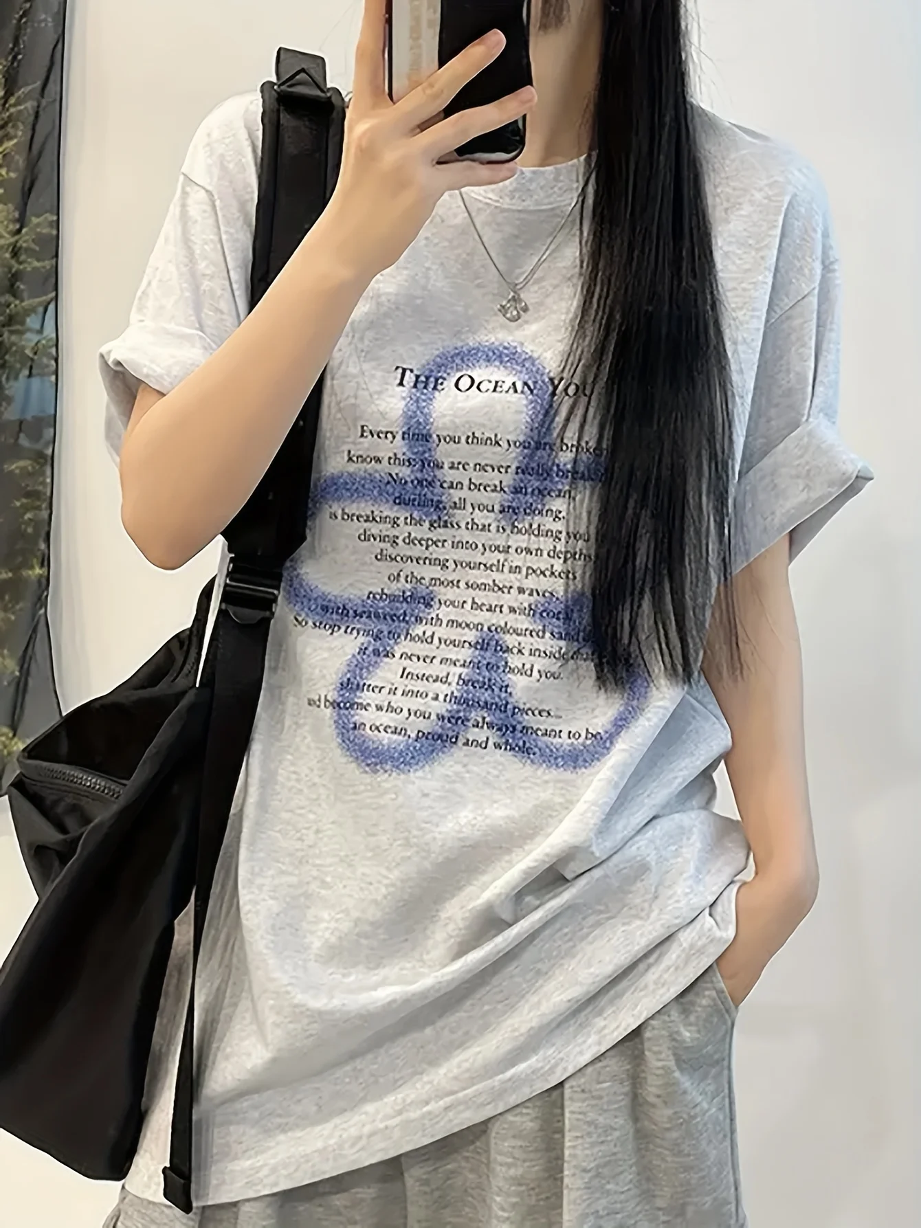 Y2K Women's Oversized Graphic Tee - Black Letter Print T-Shirt, Sweet Spicy Streetwear Top, Summer Casual Loose Fit Cotton