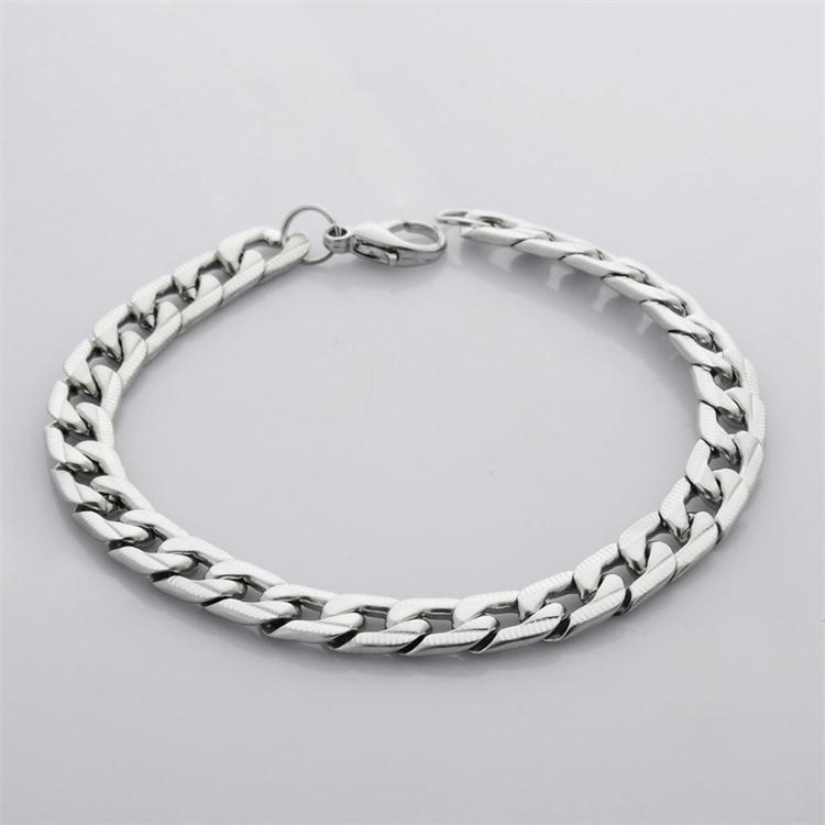 2025 Ins Top Sell Hip Hop Simple Fashion Jewelry Personality Titanium stainless Steel Wide Women Men Trendy Chain Bracelet Gift
