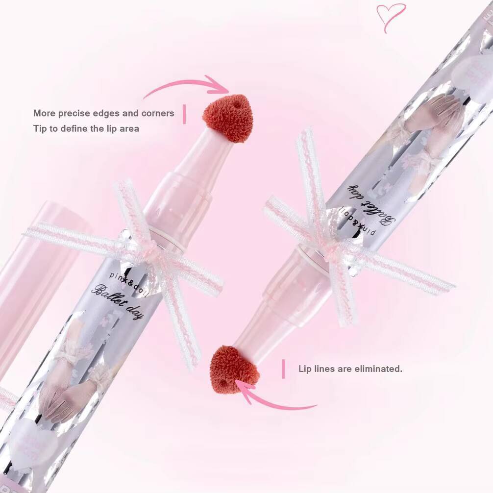 FLORTTE Little Bow Collection Film-forming Lipgloss Non-Stick Glaze Liquid Lipstick Lip Plumper Natural Gloss Finish happy